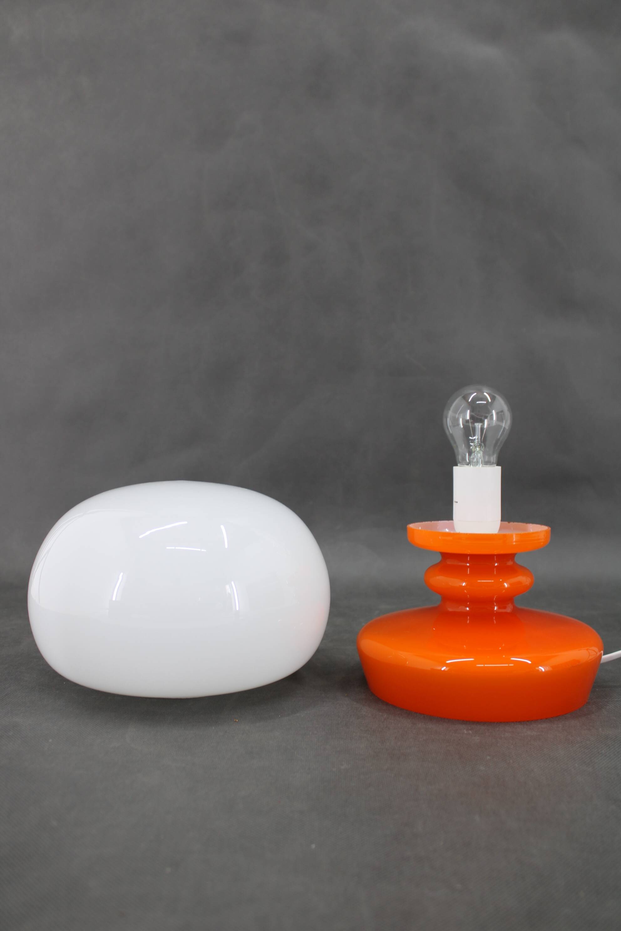 1970s Stepan Tabery Opaline Glass  Table Lamp, Czechoslovakia