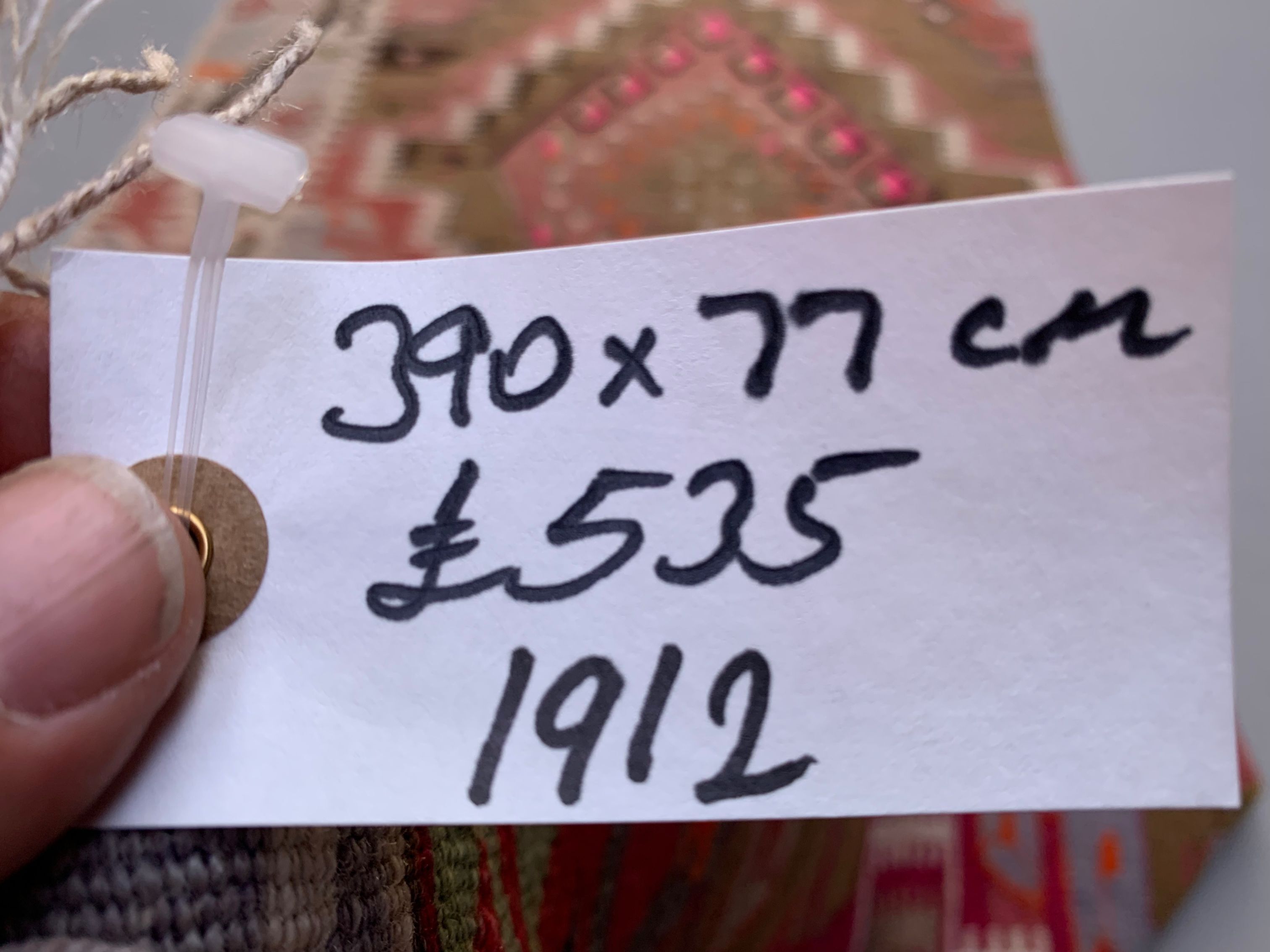 Old turkish narrow kilim runner 390x77 cm