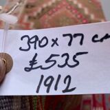 Old turkish narrow kilim runner 390x77 cm