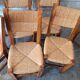 6 chaises en noyer et paillées