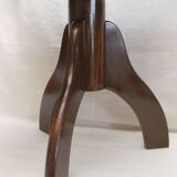 Piano stool bench old wooden tripod foot mustard velvet top