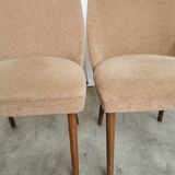 Set of 2 Vintage Mid-Century Lounge Chair: 1970s Yugoslavia, Pink Fabric