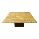 XL vintage square caramel travertine coffee table, 1980s