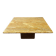 XL vintage square caramel travertine coffee table, 1980s
