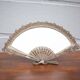 Patinated brass fan mirror, table mirror, courtesy mirror, beveled mirror, mirror to be installed