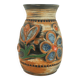 1960s bay ceramic vase multi-color relief flower decor model 94 17
