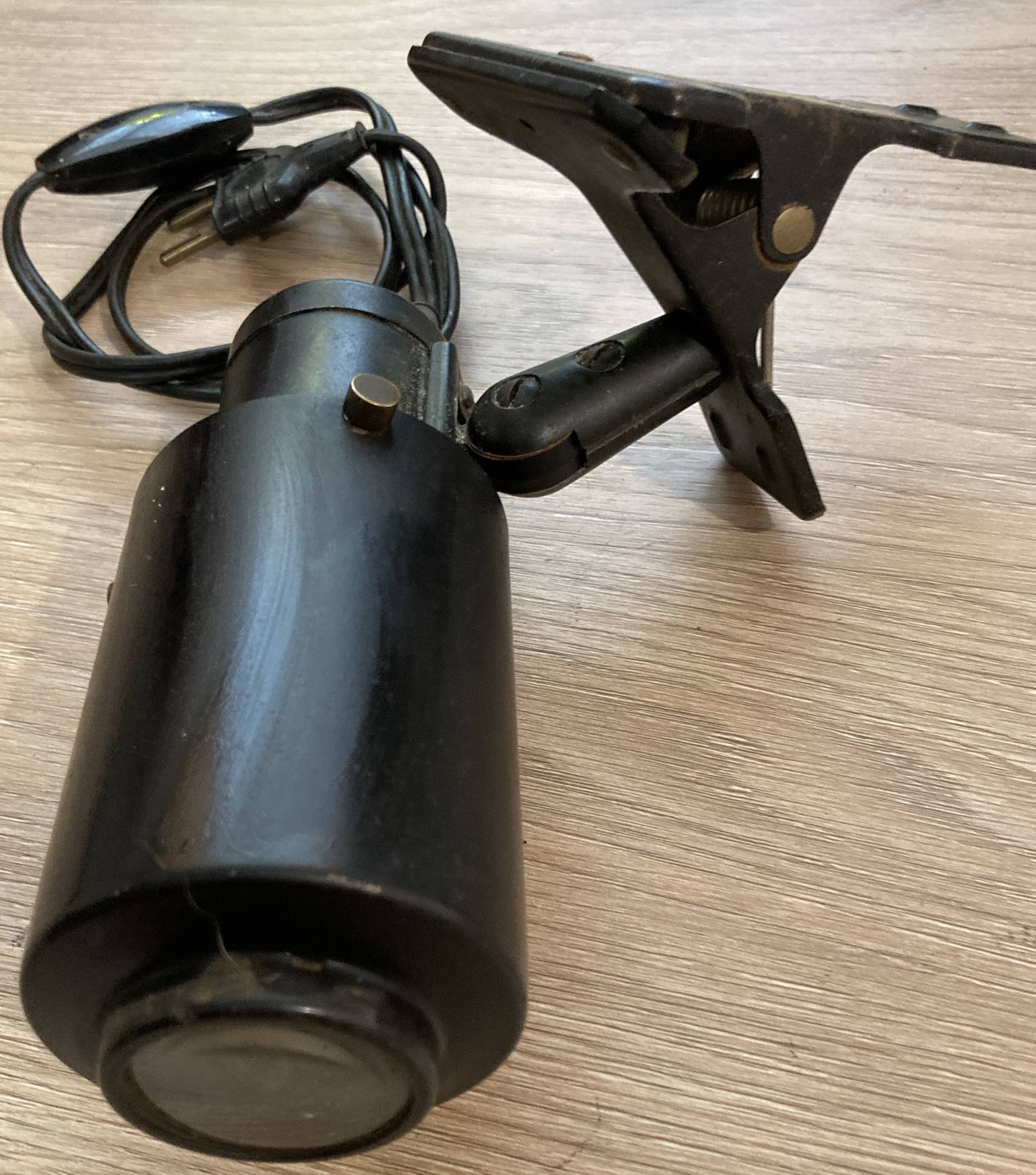 Jacques BINY (1913-76) Spot à pinces Lita 0160 Zodiaque Zodiac noir vintage