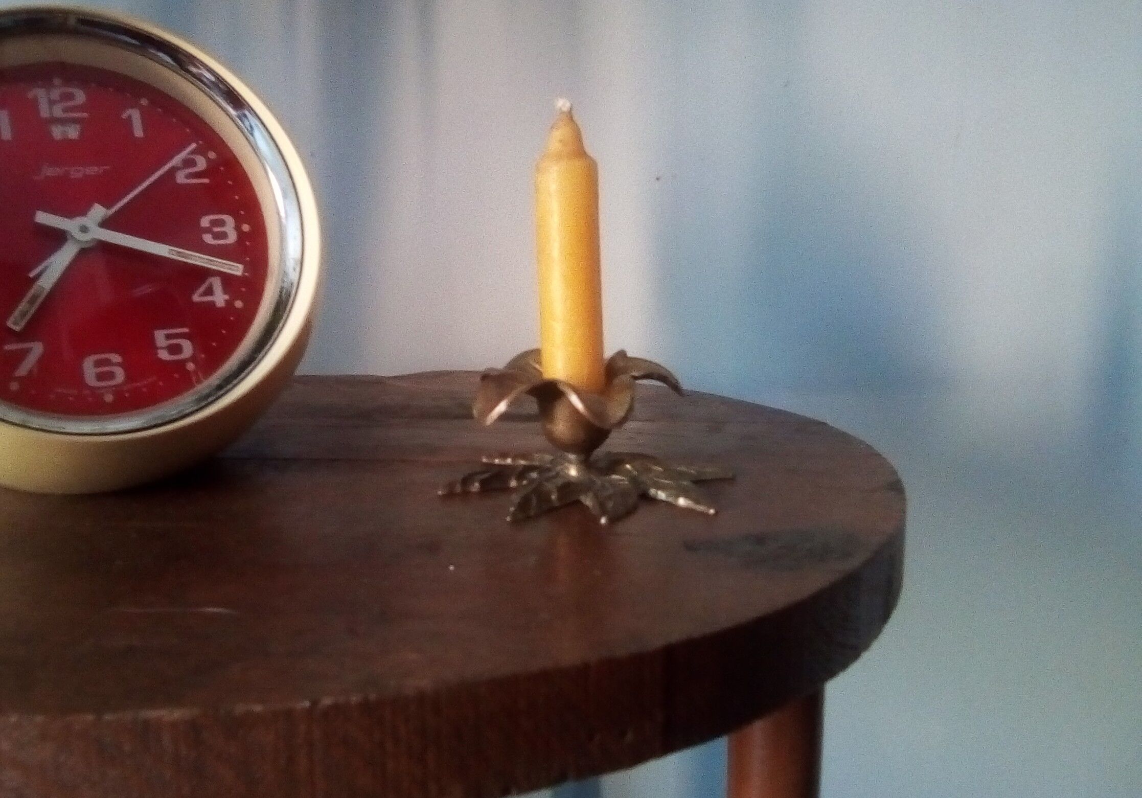 Vintage flower candlestick in chissed solid brass