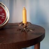 Vintage flower candlestick in chissed solid brass