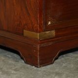 Vintage Anglo-Indian hardwood commode with brass inlays.
