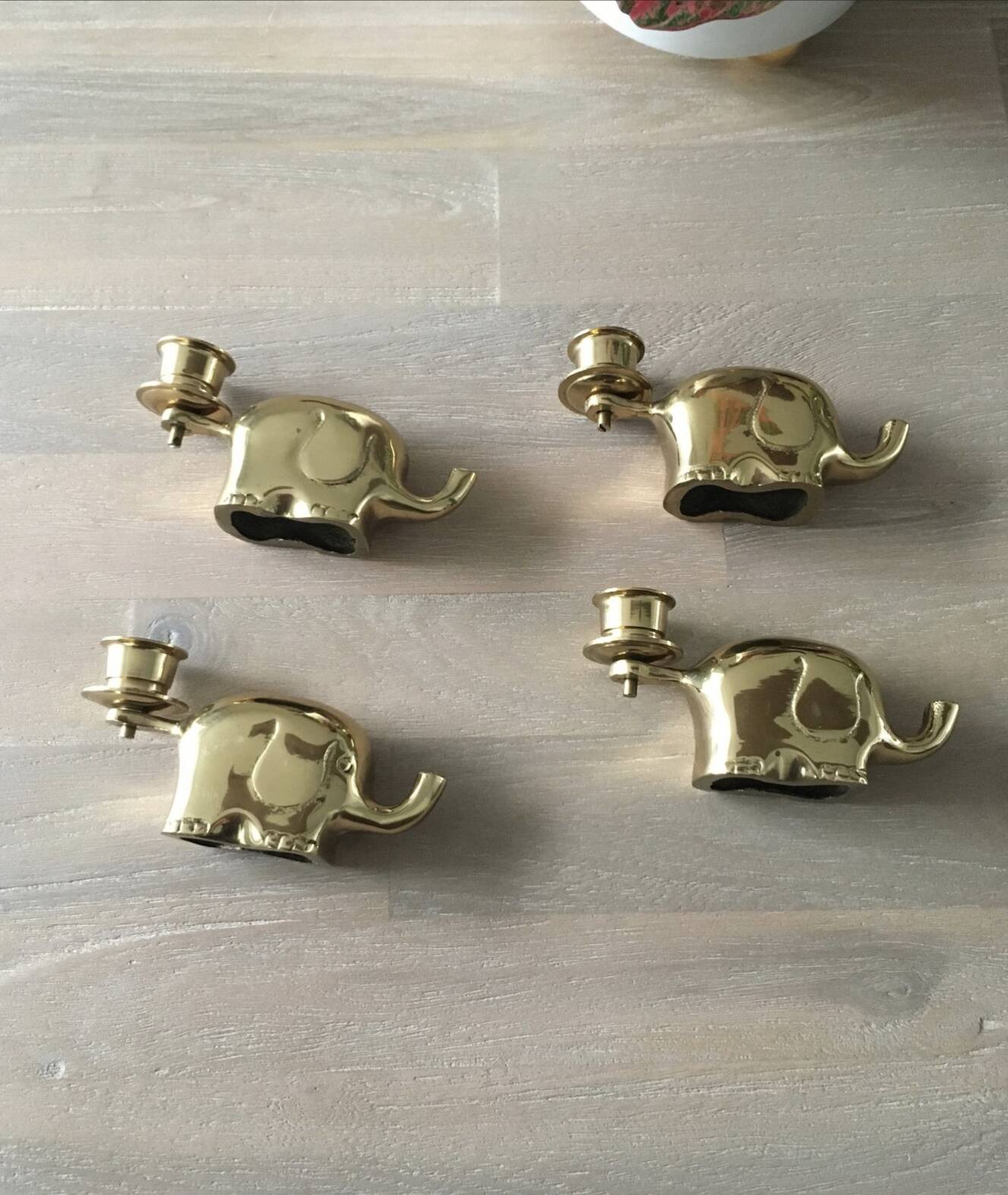 Brass elephant candle holders