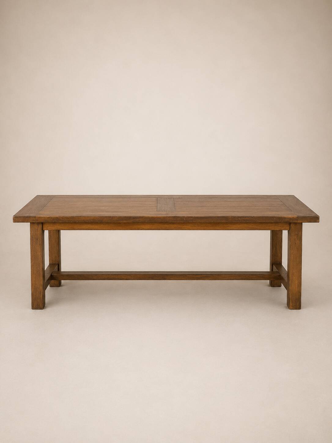 Grande table de ferme ancienne en chêne massif – 250 × 105 cm – Tiroir d'or