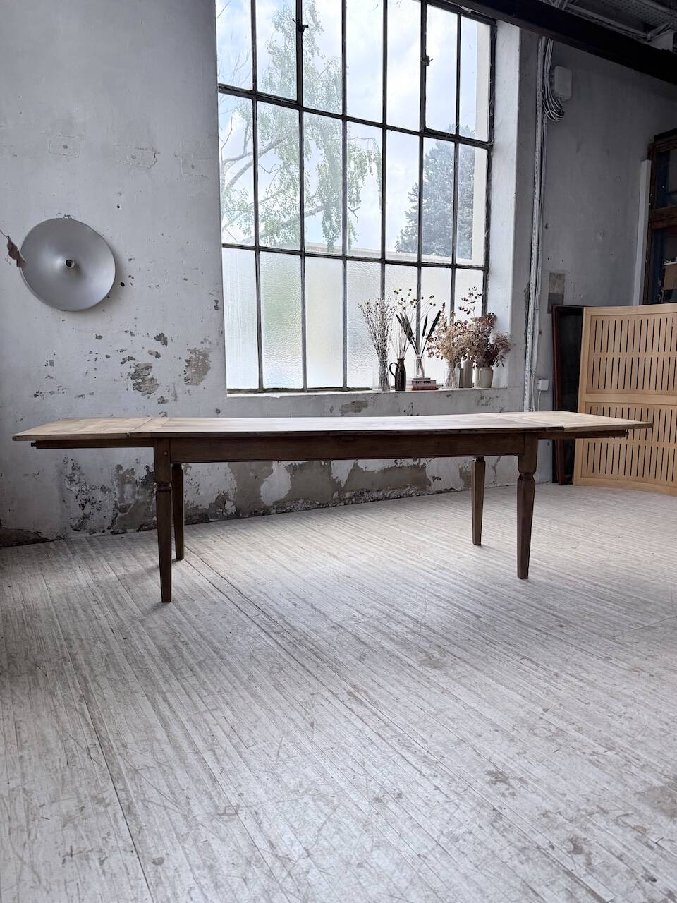 Solid oak farmhouse table with extensions (190-280cm) 1950