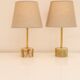 Mid-century modern Italian onyx and brass table lamps, set of 2
