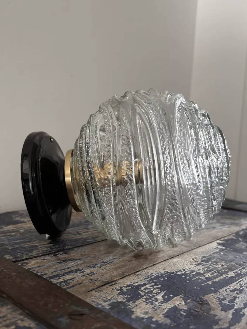 Pair of seventies globe wall lights