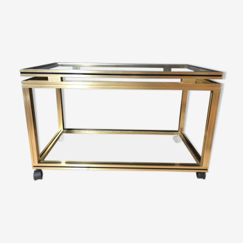 Design table Pierre Vandel 1970 gold metal