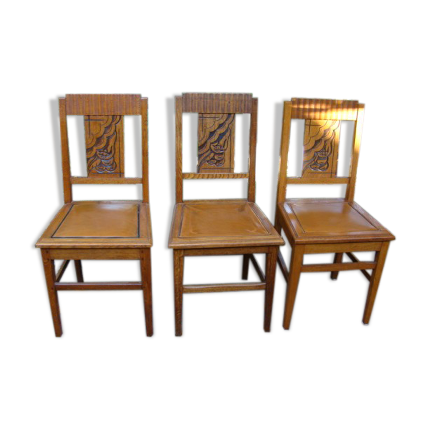 Series of three chairs art deco