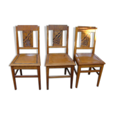 Series of three chairs art deco
