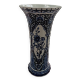 Delft blue and white vase with stylized floral pattern from the Boch brand