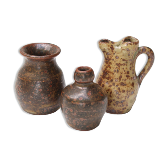Set of 3 miniature sandstone vases, 70s