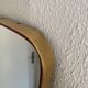 Vintage 1960s asymmetrical free-form rearview mirror, gold and red - 71 x 3