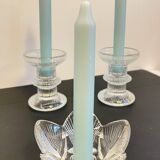 Vintage-style crystal candlesticks in the style of LITTLA