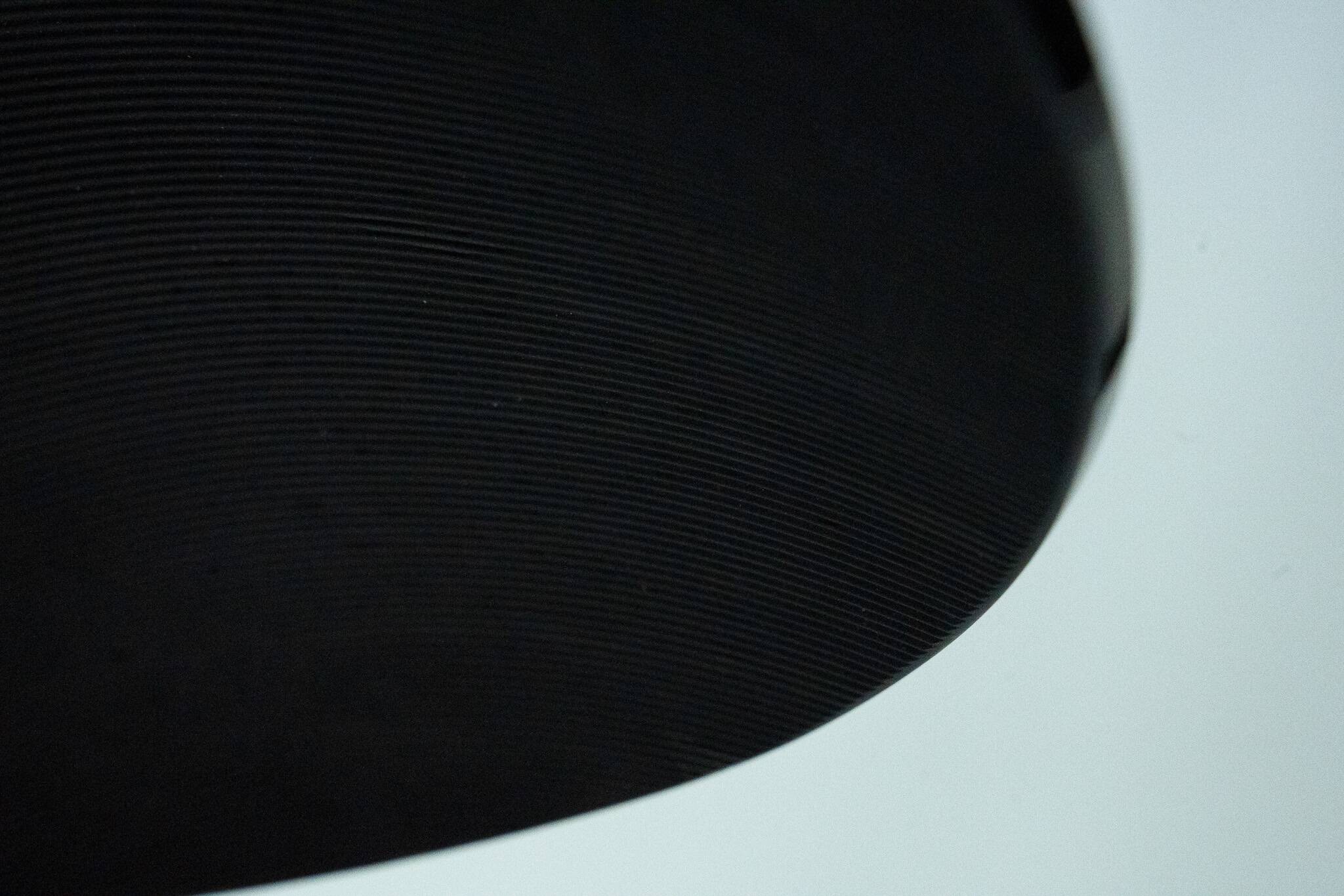 Vintage 1990s Black Pendant Lamp with Glass Top Shade. Italy