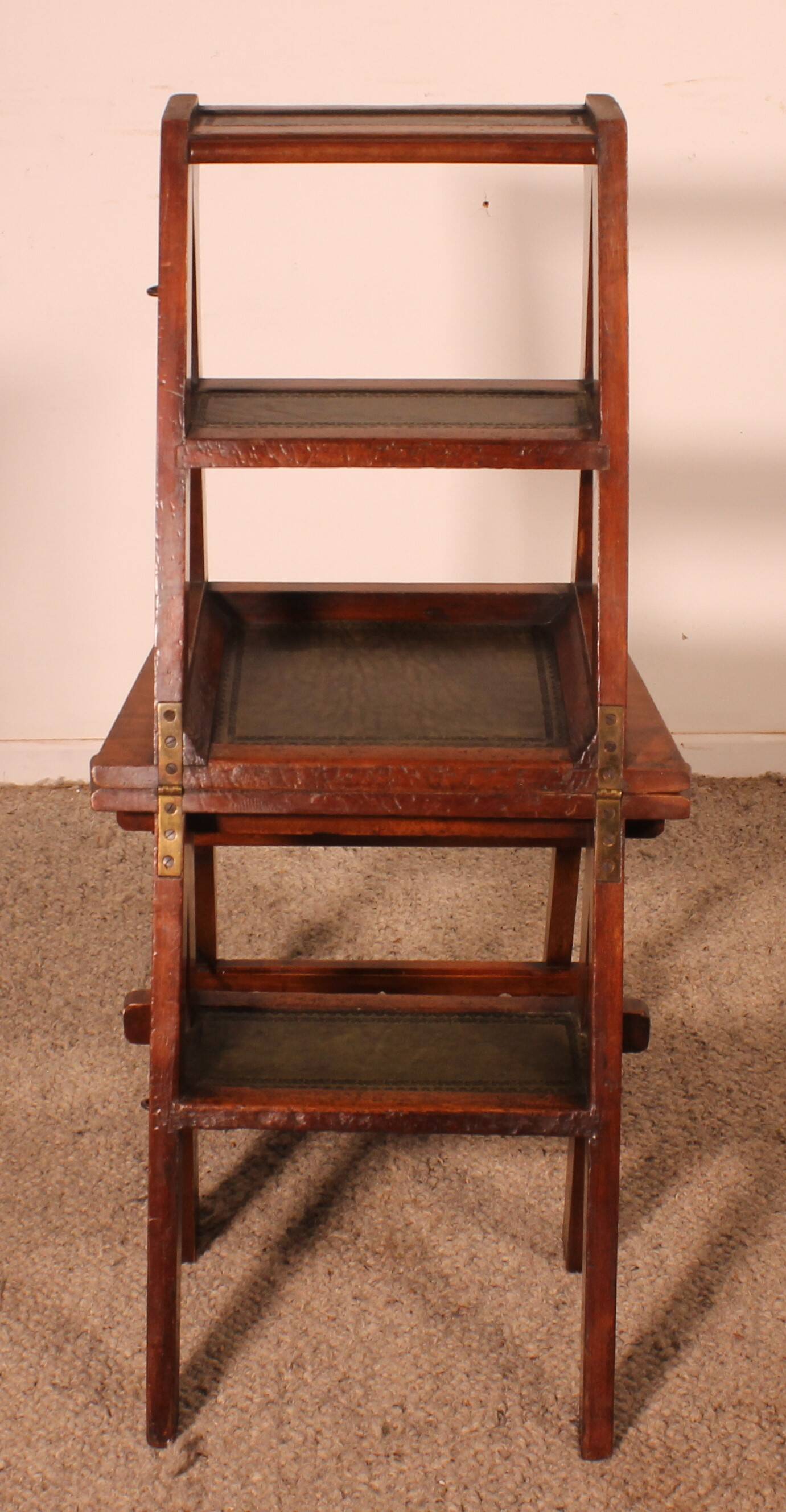 Transformable Library Step Stool into Chair - 19th Century