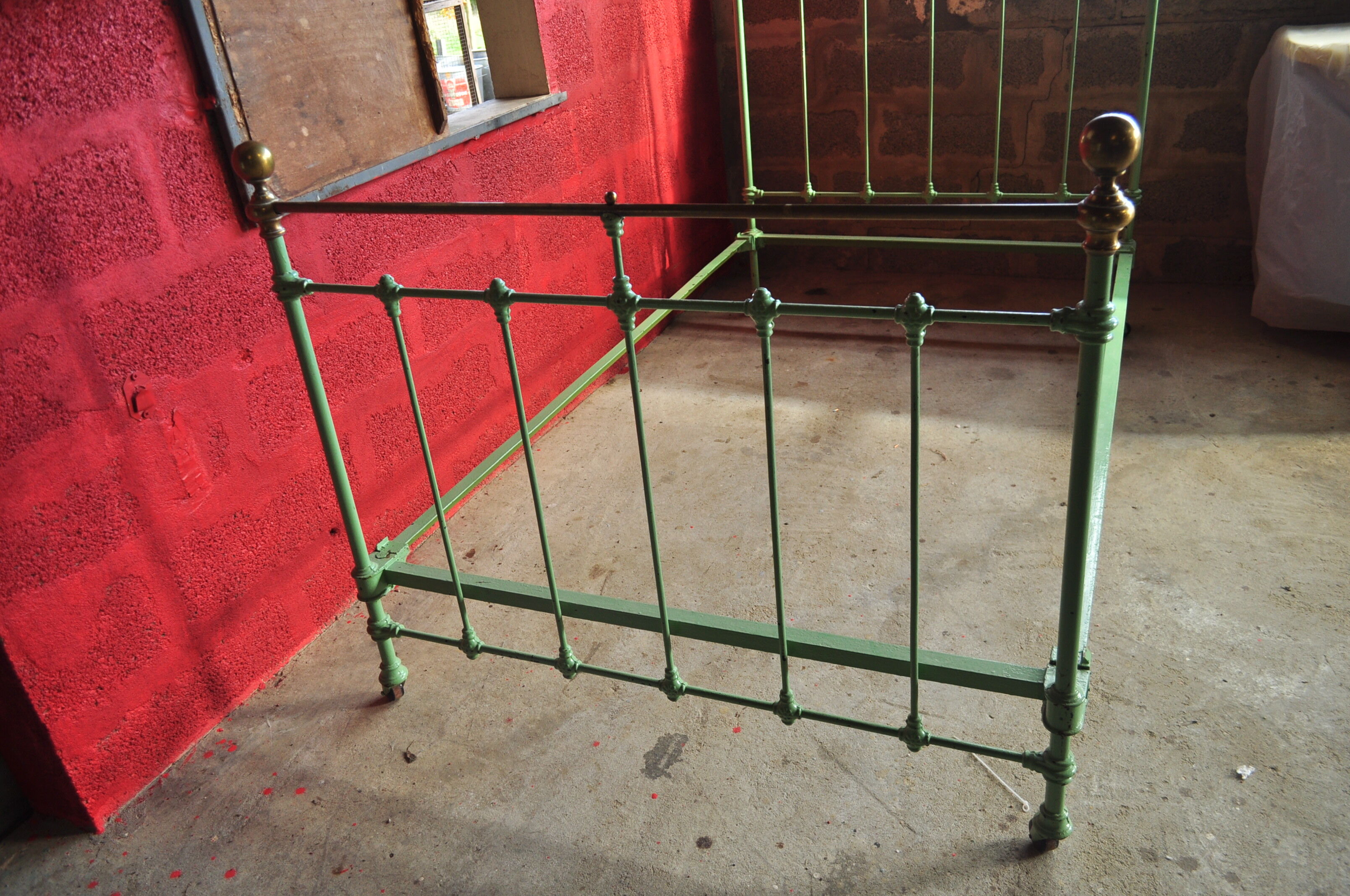 Iron and brass bed