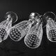 Set of 4 Vintage Pressed Glass Champagne Flutes, Clear Italian Stemware