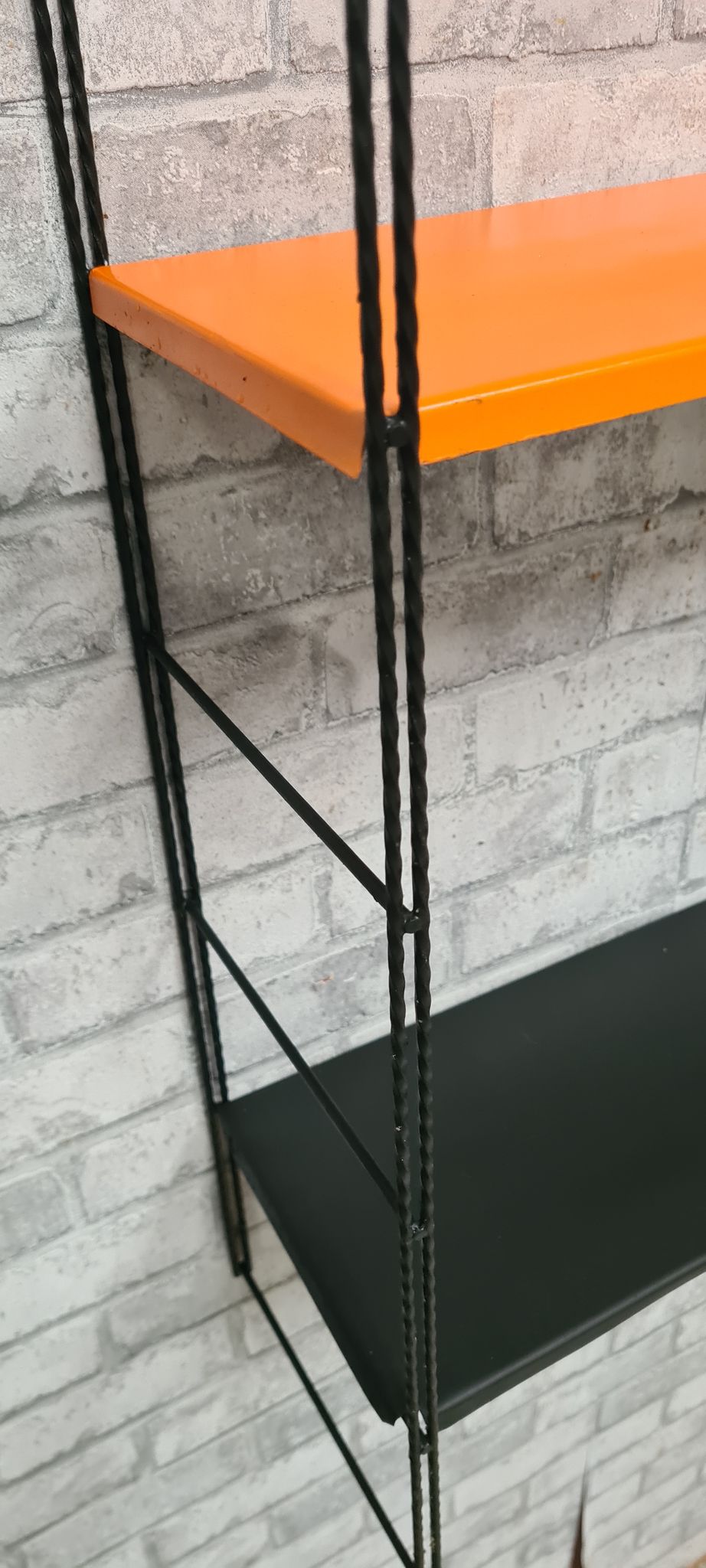 1960 metal 4 shelves 3 uprights, black