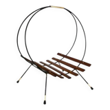 portariviste vintage legno metallo ed inserti in ottone