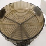 Art Deco coupe in smoked glass and metal by Pierre d'Avesn.