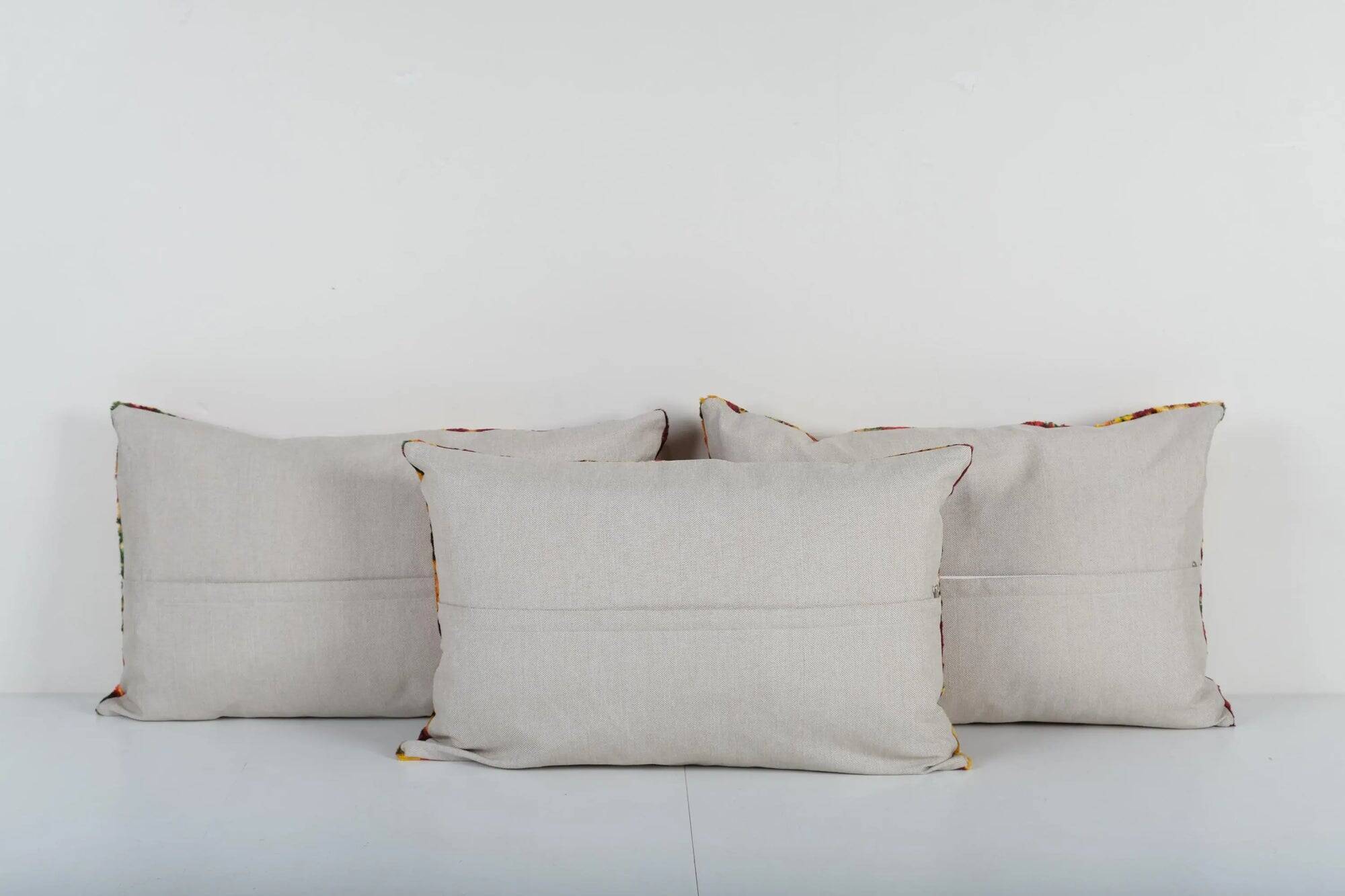 Set of 3 vintage velvet cushion covers 41x61 cm