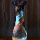Large free-form art glass vase by Gyula Budveszel, Hungary, 1990s