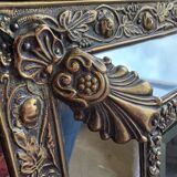 Napoleon III style mirror with gilt brass side panels