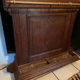 Wooden and brass coat rack
