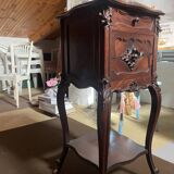 Louis XV Nightstand in Walnut and Marble 1930