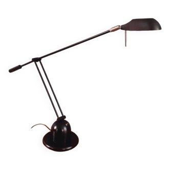 Black metal pendulum desk lamp, Italy 1980s