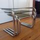 Pull-out coffee tables in glass and chrome 1970s