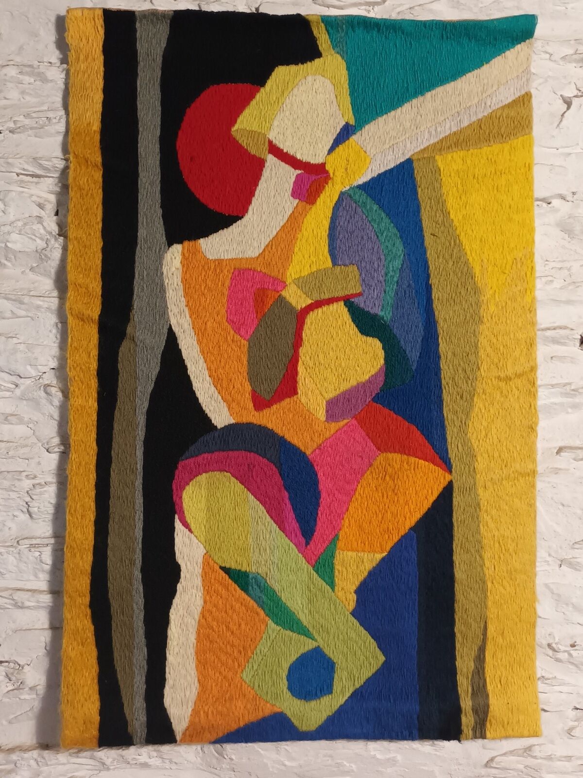 Cubist spirit wool tapestry