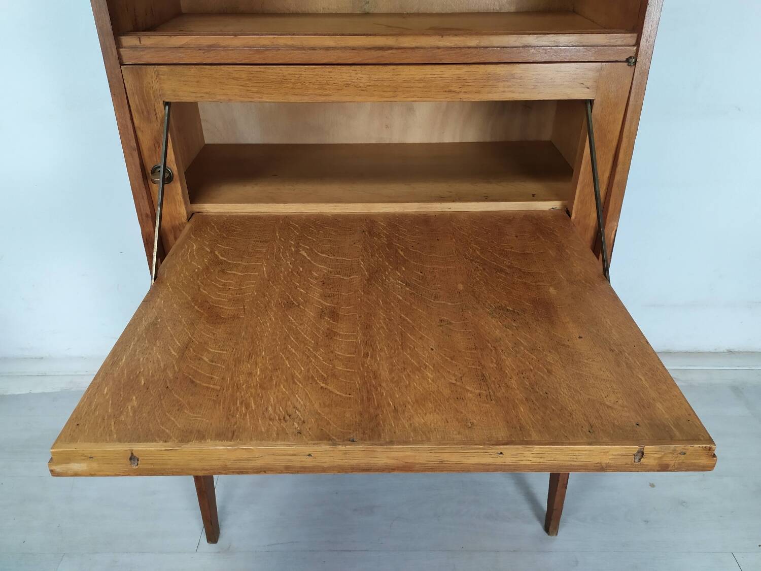 Vintage oak secretary shelf