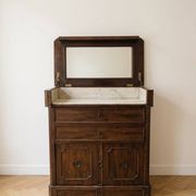 Coiffeuse ancienne en bois et marbre début XXe