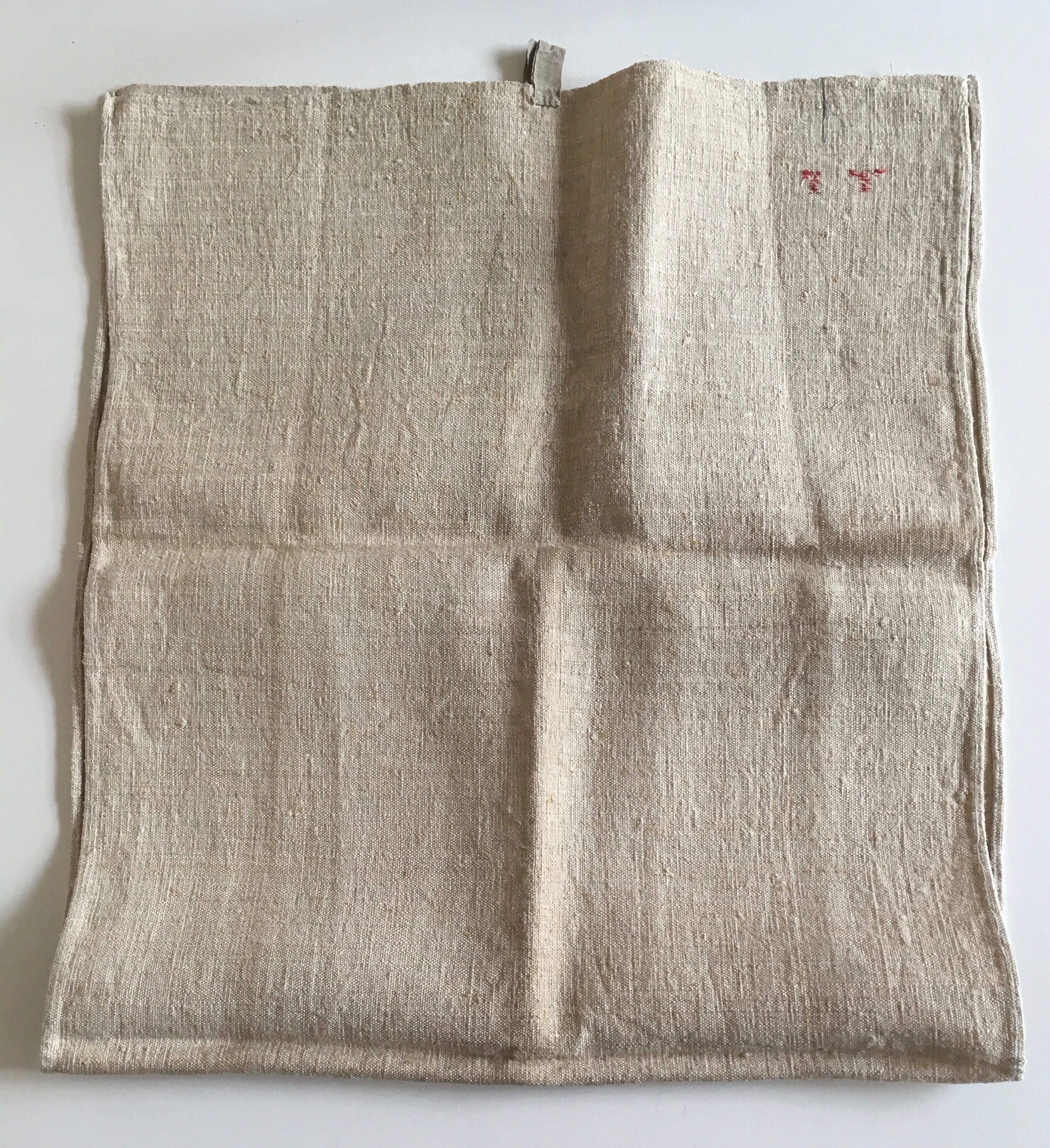 Raw hemp cloth table 19th L120cm