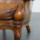 Antique Baroque Sheepskin Leather Chesterfield Armchair