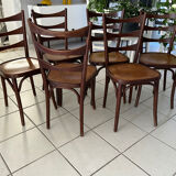 Suite 6 chaises de Bistrot vintage années 1960