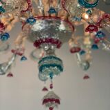 Venetian chandelier Rezzonico in Murano glass, 9 arms of light circa 1920
