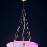 Charming pink Art Deco alabaster pendant, 1940s