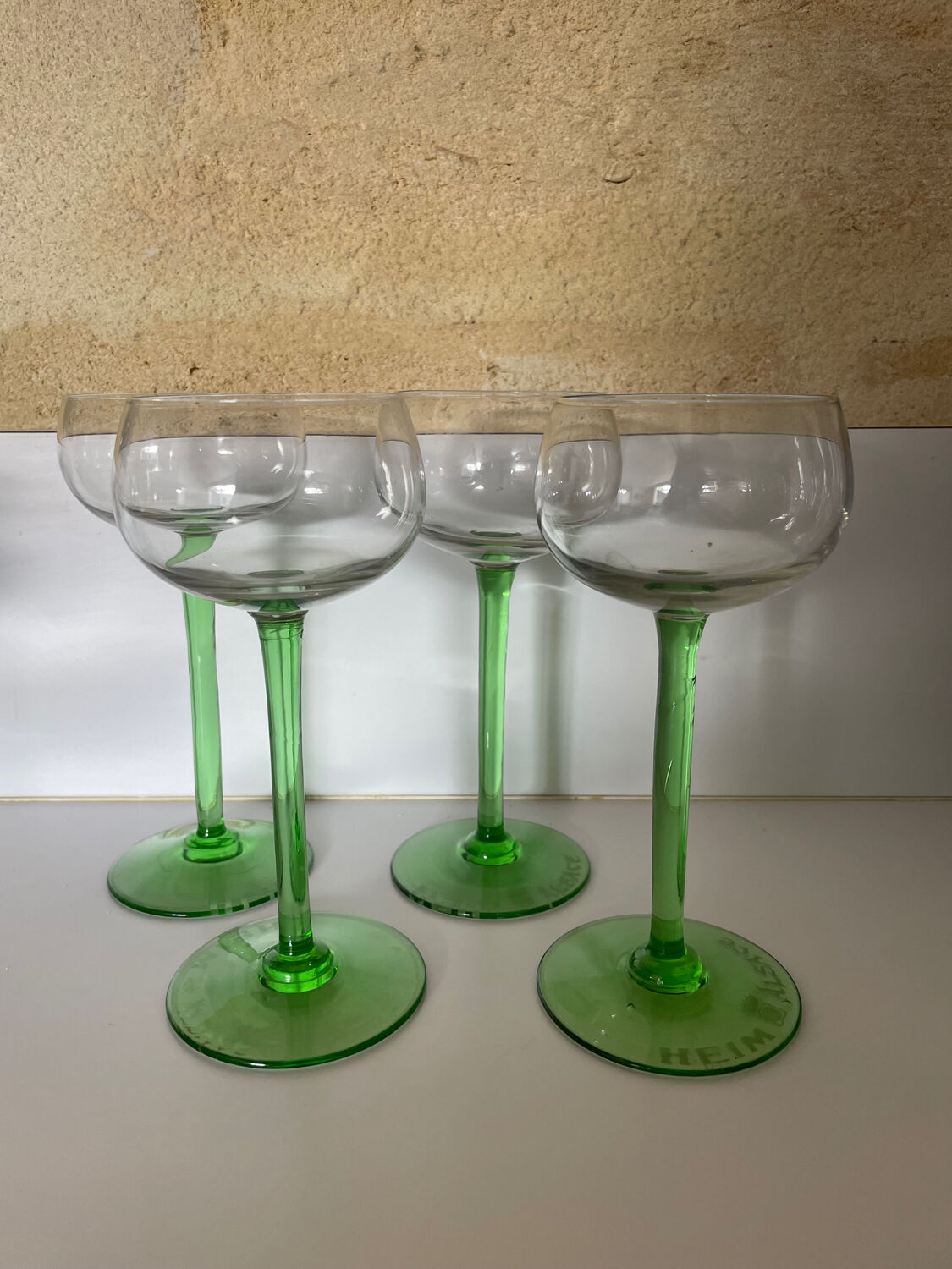 4 white wine glasses from Alsace Heim