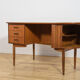 Mid-Century Freestanding Teak Kidney Desk, Denmark, 1960s